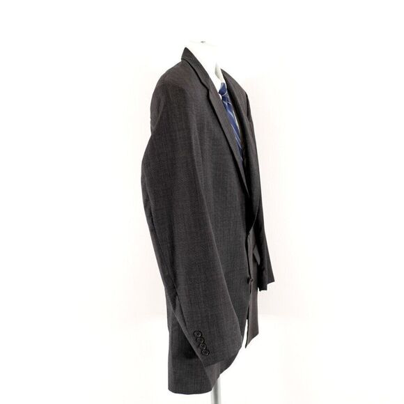 Hart Schaffner Marx Gold Trumpeter Nordstrom Wool Check Gray 2 Button Blazer 44L - Picture 9 of 16